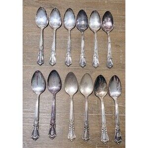 WM A Rogers Sectional Oneida LTD  Silverplate VALLEY ROSE  12 Teaspoons Spoons